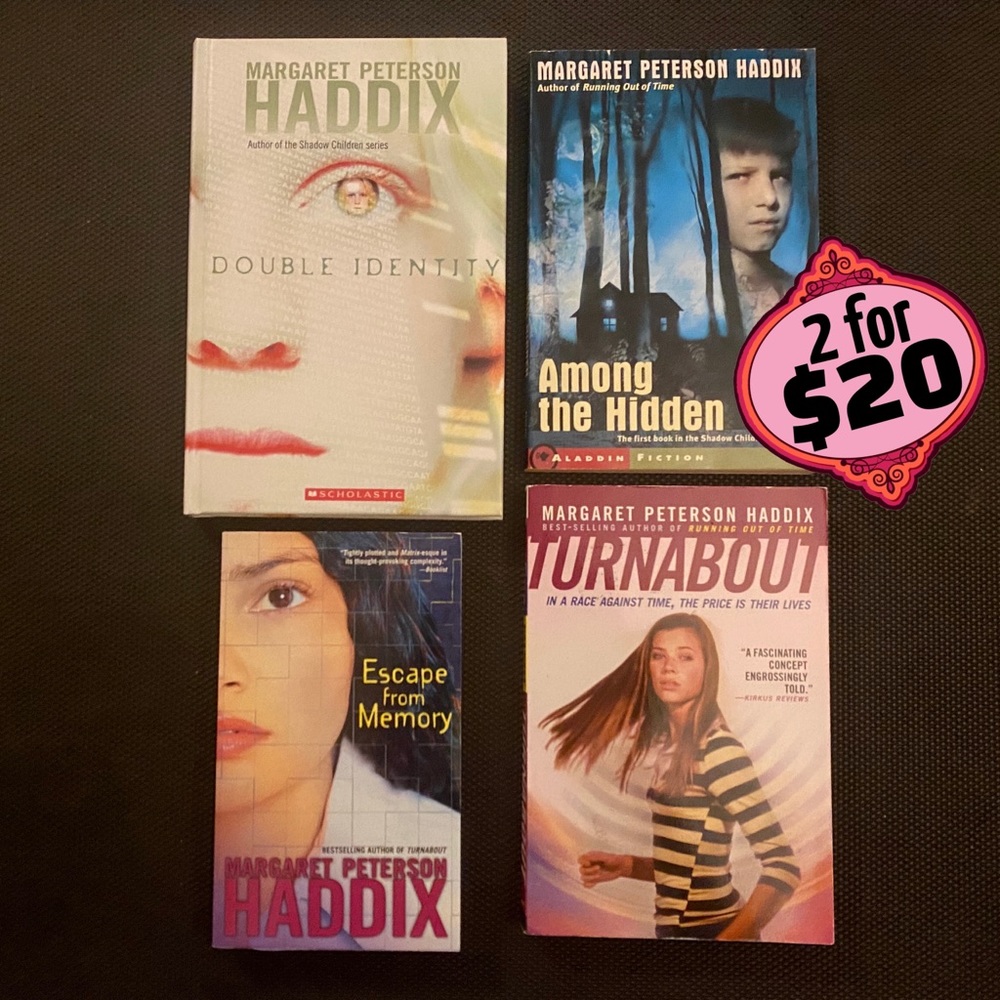 🎉2/20 Set of 4 Margaret Peterson Haddix YA Novels Sci Fiction Adventure Books